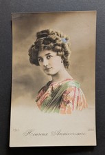 Postcard postcard France woman happy birthday old card 0056