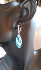 boucles d'oreille en verre de murano et argent 925 création unique