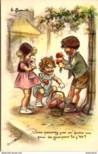 S19975 postcard illustrator Germaine Bouret - the florist ..