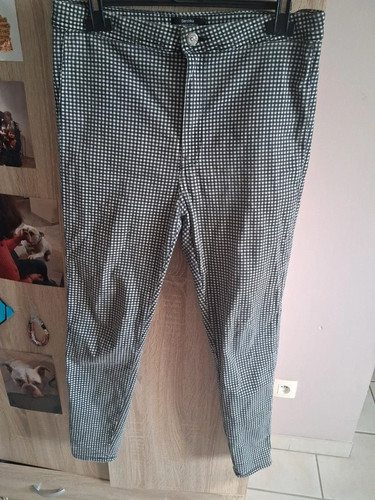 Pantalon taille haute - , motif