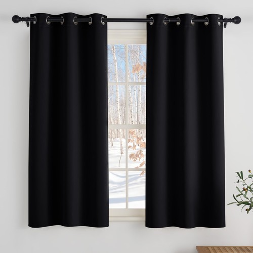 Rideaux court noir lot 2 - rideaux, de