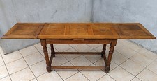 Table console rustique à rallonges en chêne début 20ème