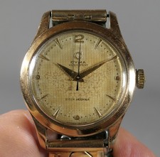 VINTAGE SWISS MADE CYMA SHOCK ABSORBER MANUAL GENTS WRIST WATCH TICKING