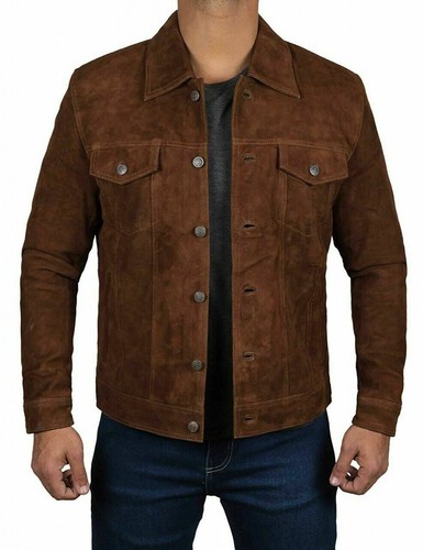 Veste cuir daim marron - daim,