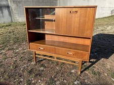Commode enfilade vitrine vintage teck scandinave 2 tiroirs 60’s 70’s no compas