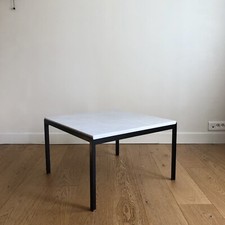 FLORENCE KNOLL Rare T-ANGLE Coffee Table Metal White Marble 1960 Saarinen Bertoïa