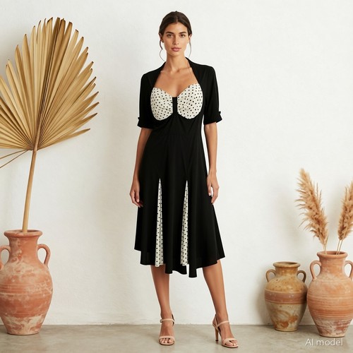 Retro rockabilly robe - rockabilly, midi