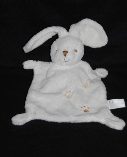Doudou plat lapin blanc - 🍀doudou,