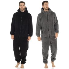 A2Z Combinaison À Capuche Pour Hommes Une Pièce Douillette Chaude En Fleece Doux