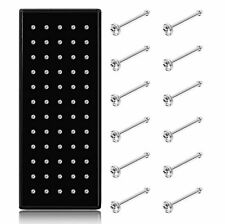 22G 60Pcs Stainless Steel Nose Studs Rings Piercing Pin Body Jewelry 1.5mm 2mm