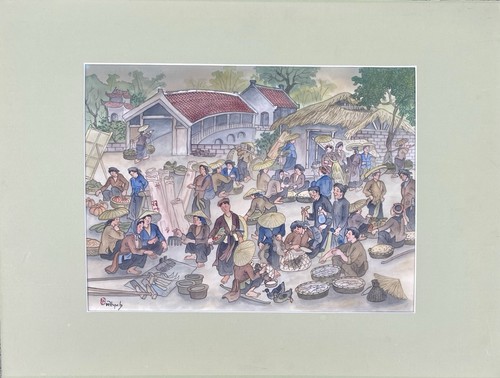 Tableau peinture sur - peinture, soie