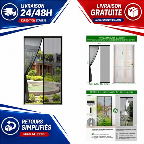 Moustiquaire porte magnétique