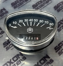 Vespa RALLY / V 100/Sprint/Super/GTR SPEEDO.BLACK FACE 80 mph