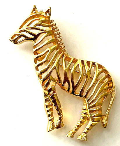Broche vintage zebre - vintage, ajouré