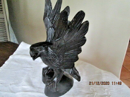 Statuette bois aigle - bois,