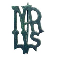 (Réplique) Broche fibules romaines monogramme en bronze vieilli avec patine v...