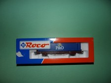 ROCO short rancher flat wagon + container P&O 47096 (No. 1bis)