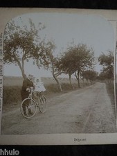 STA146 Girl Mens Bike Road Country 1900 STEREO Albumin Stereoview