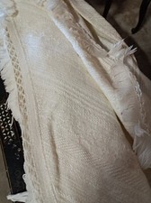 DESSUS DE LIT ANCIEN JETE DE CANAPE AVEC FRANGES 200 X 215