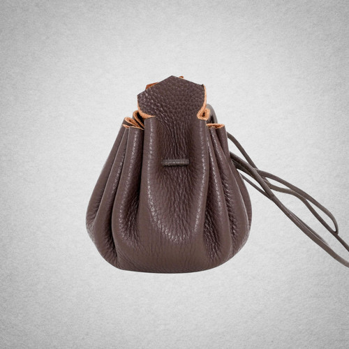 Bourse médiévale cuir marron - bourse,