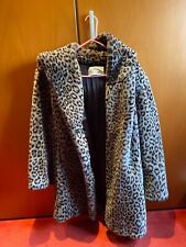 Manteau faux fourrure leoparde, avec capuche ample, taille 36