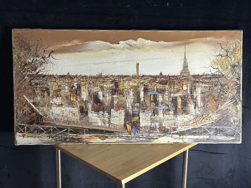 Huile toile paris panorama - toile,