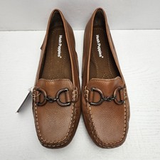 Hush Puppies Shoes 9.5W Cora Slip On Horsebit Moc Loafers Driving Flats Leather