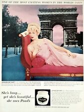Ponds cold cream ad Paris vintage 1959 actress Jacqueline Huet advertisement