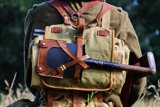 Etui cuir pelle bêche portative modèle 1914 armée française 1914-1918 1940 repro