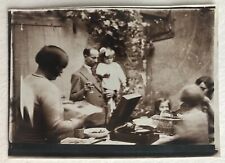 OLD PHOTO - VINTAGE SNAPSHOT - RECORD PLAYER - MUSIC - MEAL - FAMILY