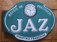 Antique double-sided enamel plate JAZ alarm clock watch 60x45cm