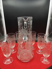 Saint Louis Crystal 6 Glass Service Beer and Its Pitcher (b6) 