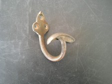 CROCHET PORTE MANTEAU VETEMENT ANCIEN EN BRONZE LAITON FORME COL DE CYGNE