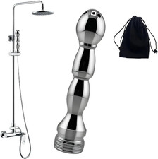Shower Enema Cleaner, Smooth Metal Shower Douche Nozzle Cleansing System for Men