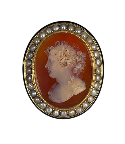 Broche pendentif camée - , en
