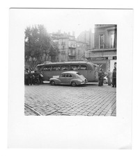 G703b Accident. Bus Citroen T45, Peugeot 203. Marseille, 1950. Photo argentique