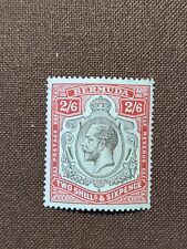 Timbre Bermudes Roi Georges V. Neuf 2/6 schilling SG#52 noir, rouge,bleu.