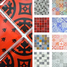 Rétro Pâte de Verre Vintage Mosaïque Carrelage Décoratifs Décor Mural Décoration