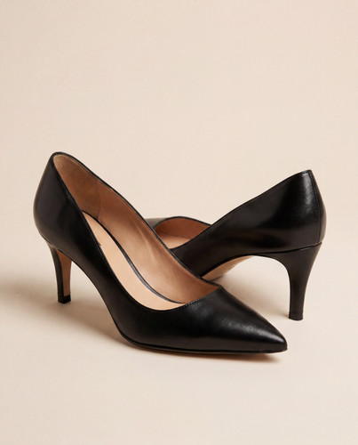 Escarpins cuir noir - , bout