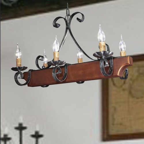 Lustre rustique lumières - rustique, en