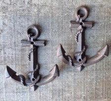 LOT DE 2 CROCHETS DE GARDE-ROBE ANCRE MARITIME ANCIEN CROCHETS DE GARDE-ROBE ...