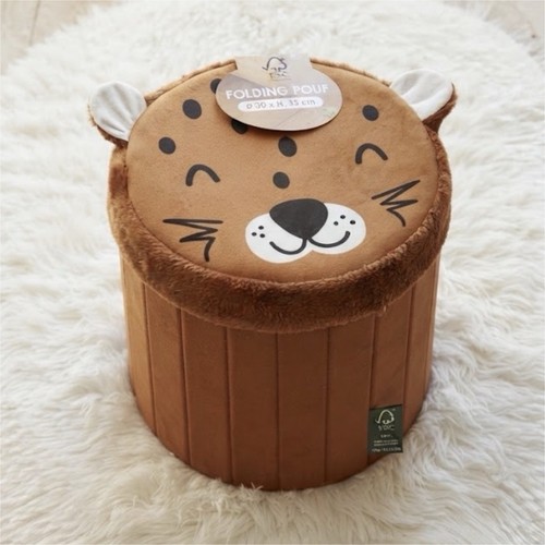 Pouf pliable enfant rond motif