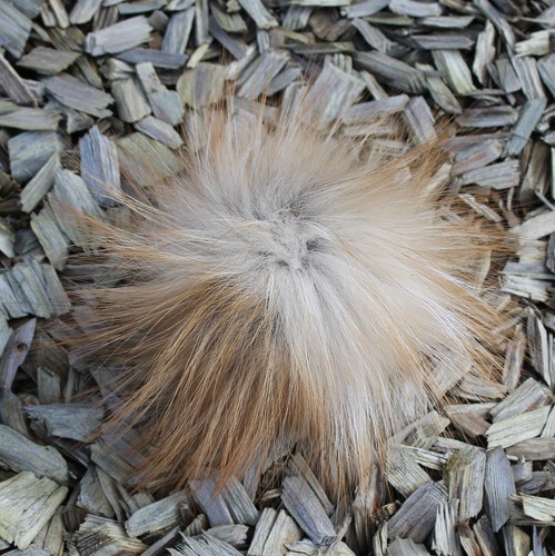 Pompon fourrure renard - fourrure, roux