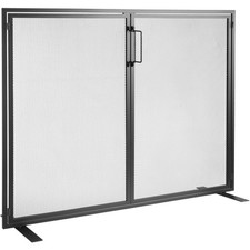VEVOR Pare-feu de Cheminée Grille Protection Fer 1 Panneau 99x78 cm Noir Moderne