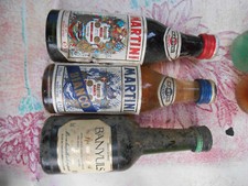 Lot 3 Mignonettes Antique Alcohol Collection Bistrot Martini Banyuls