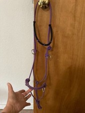 Purple and black rope sidepull