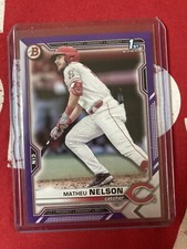 2021 Bowman Draft Matheu Nelson BD-103 Purple Parallel #85/250 mint Reds