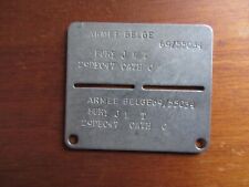 Plaque identité militaire - Armée belge 1947