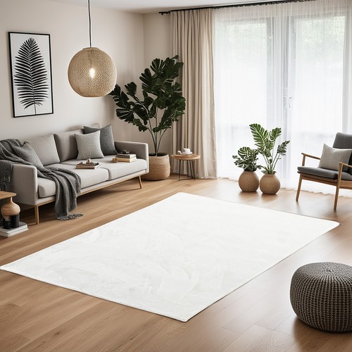 Tapis salon 160x230 blanc - tapis,