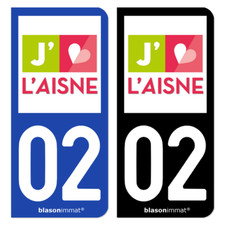 2 Autocollants plaque